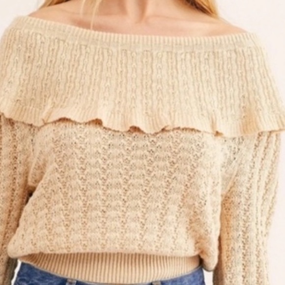 Free People NWT ivory Crazy In Love
Pullover Ruffle Sweater Linen Blend - Picture 7 of 7